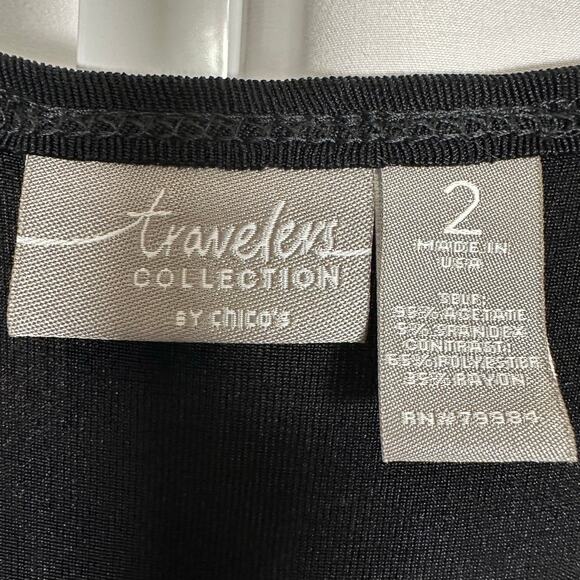 Chico's Travelers Collection Black Maxi Dress w Lace Jacket Sz 2 US L Resortwear - Picture 7 of 15